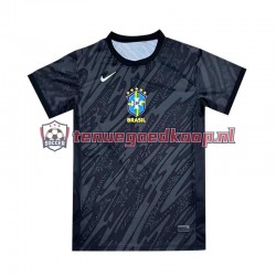 Uit Tenue van Brazilië Keepersshirt Copa America Heren 2024 Korte Mouw Zwart