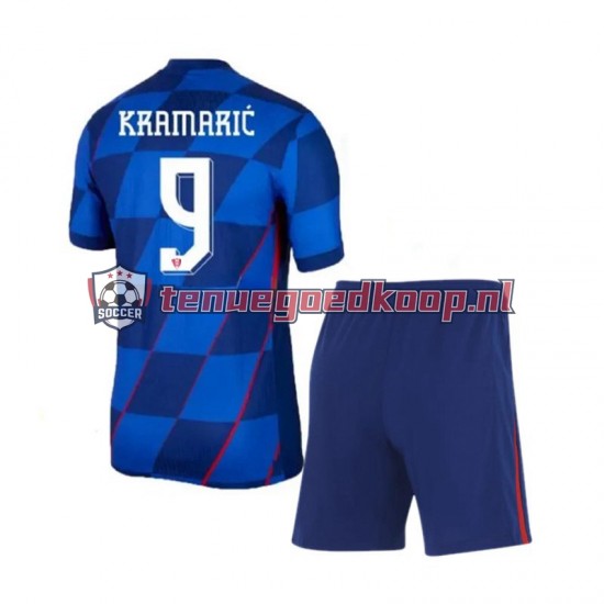 Uit Tenue van Kroatië Andrej Kramaric 9 Kind 2-13 jaar EK 2024 Korte Mouw