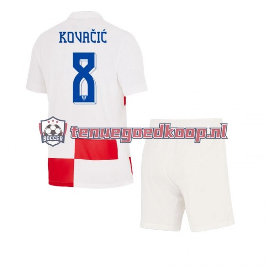 Thuis Tenue van Kroatië Mateo Kovacic 8 Kind 2-13 jaar EK 2024 Korte Mouw