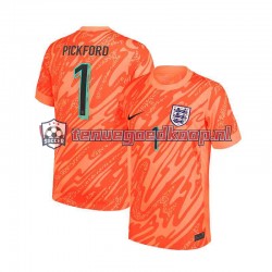 Thuis Tenue van Engeland Keepersshirt Pickford 1 Heren EK 2024 Korte Mouw Oranje