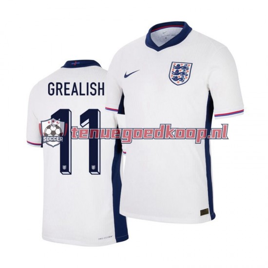 Thuis Tenue van Engeland Jack Grealish 11 Heren EK 2024 Korte Mouw