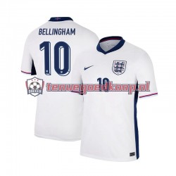 Thuis Tenue van Engeland Jude Bellingham 10 Heren EK 2024 Korte Mouw Wit