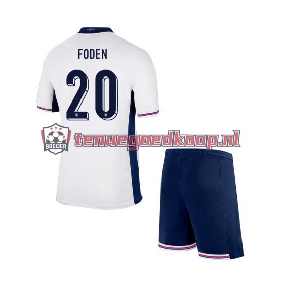 Thuis Tenue van Engeland Phil Foden 20 Kind 2-13 jaar EK 2024 Korte Mouw