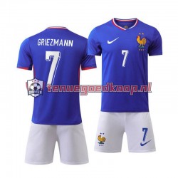 Thuis Tenue van Frankrijk Antoine Griezmann 7 Kind 2-13 jaar EK 2024 Korte Mouw Blauw