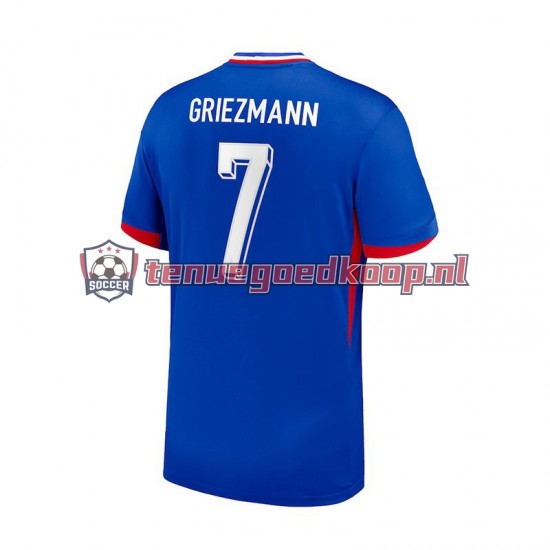 Thuis Tenue van Frankrijk Antoine Griezmann 7 Heren EK 2024 Korte Mouw Blauw