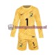 Thuis Tenue van Frankrijk Keepersshirt Hugo Lloris 1 Kind 2-13 jaar EK 2024 Lange Mouw Geel