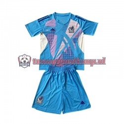 3de Tenue van Mexico Keepersshirt Kind 2-13 jaar 2024 Korte Mouw Blauw