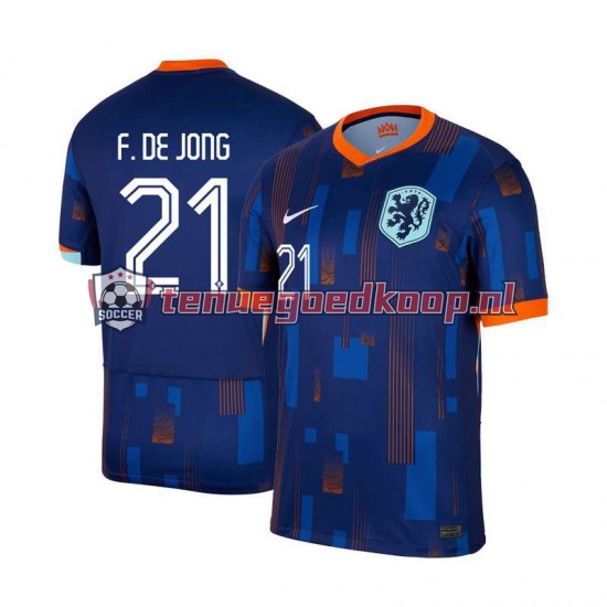 Uit Tenue van Nederland Frenkie de Jong 21 Heren EK 2024 Korte Mouw