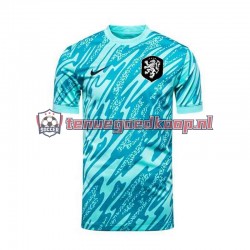 3de Tenue van Nederland Keepersshirt Heren EK 2024 Korte Mouw Blauw