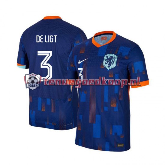 Uit Tenue van Nederland Matthijs de Ligt 3 Heren EK 2024 Korte Mouw