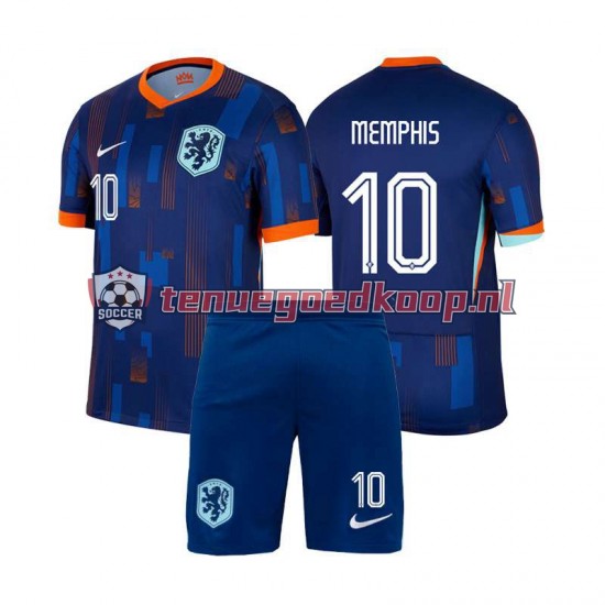 Uit Tenue van Nederland Memphis Depay 10 Kind 2-13 jaar EK 2024 Korte Mouw