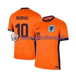 Thuis Tenue van Nederland Memphis Depay 10 Heren EK 2024 Korte Mouw