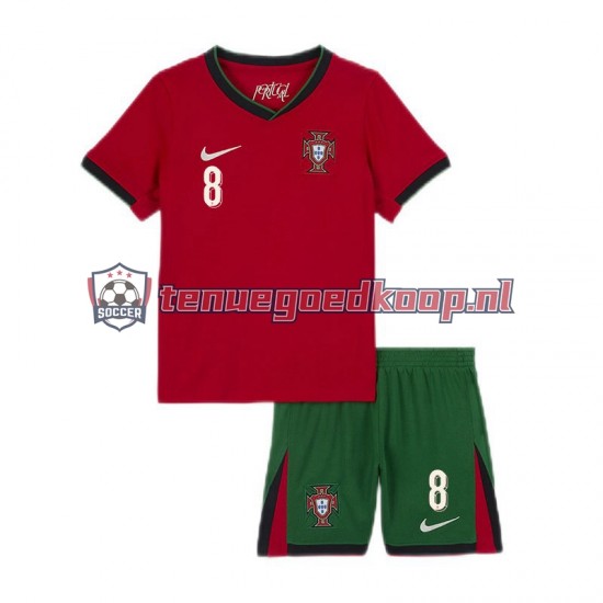 Thuis Tenue van Portugal Bruno Fernandes 8 Kind 2-13 jaar EK 2024 Korte Mouw