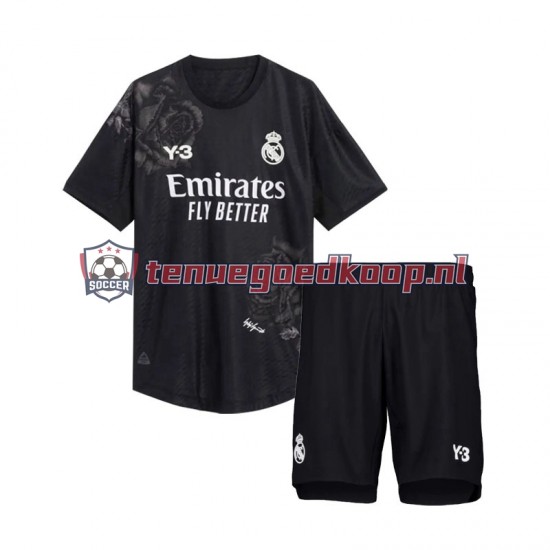 4de Tenue van Real Madrid Keepersshirt Y3 Kind 2-13 jaar 2023-24 Korte Mouw Zwart