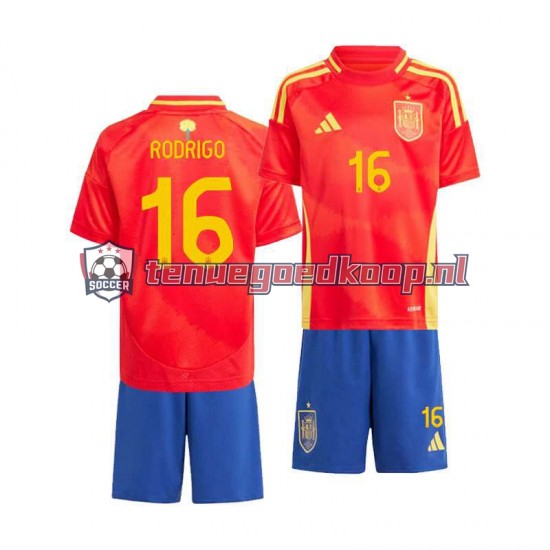 Thuis Tenue van Spanje Rodrigo 16 Kind 2-13 jaar EK 2024 Korte Mouw