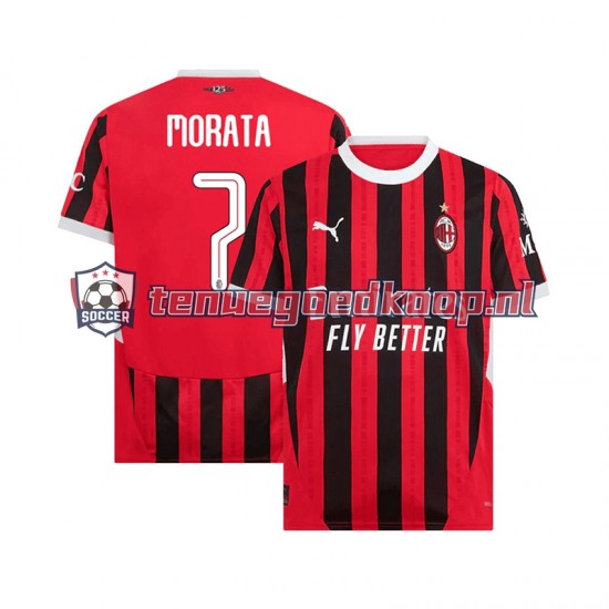 Thuis Tenue van AC Milan UCL Font MORATA 7 Heren 2024-25 Korte Mouw