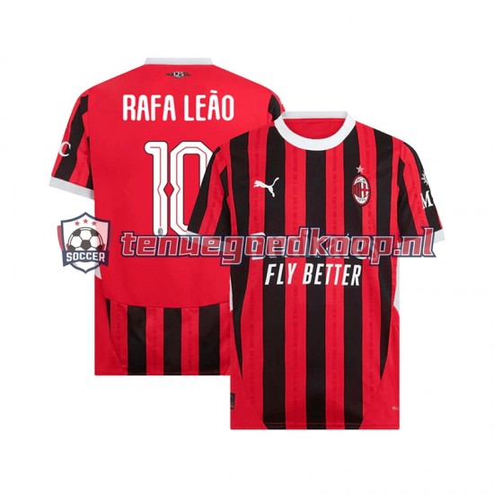 Thuis Tenue van AC Milan UCL Font RAFA LEAO 10 Heren 2024-25 Korte Mouw