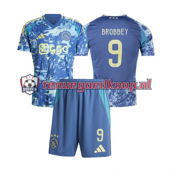 Uit Tenue van AFC Ajax Brian Brobbey 9 Kind 2-13 jaar 2024-25 Korte Mouw