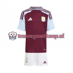 Thuis Tenue van Aston Villa Kind 2-13 jaar 2024-25 Korte Mouw