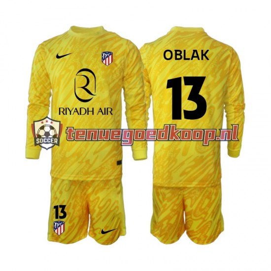 3de Tenue van Atlético Madrid Keepersshirt Jan Oblak 13 Kind 2-13 jaar 2024-25 Lange Mouw