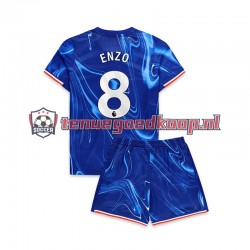 Thuis Tenue van Chelsea Enzo 8 Kind 2-13 jaar 2024-25 Korte Mouw