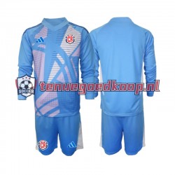 Thuis Tenue van Costa Rica Keepersshirt Kind 2-13 jaar 2024 Lange Mouw Blauw