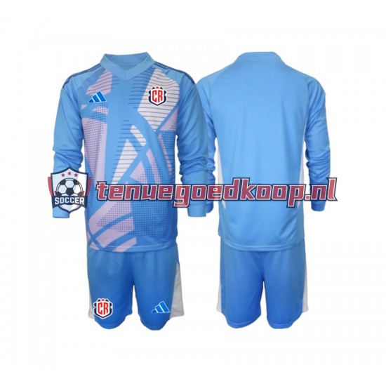 Thuis Tenue van Costa Rica Keepersshirt Kind 2-13 jaar 2024 Lange Mouw Blauw