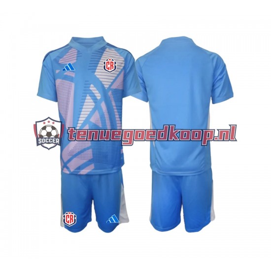 Thuis Tenue van Costa Rica Keepersshirt Kind 2-13 jaar 2024 Korte Mouw Blauw