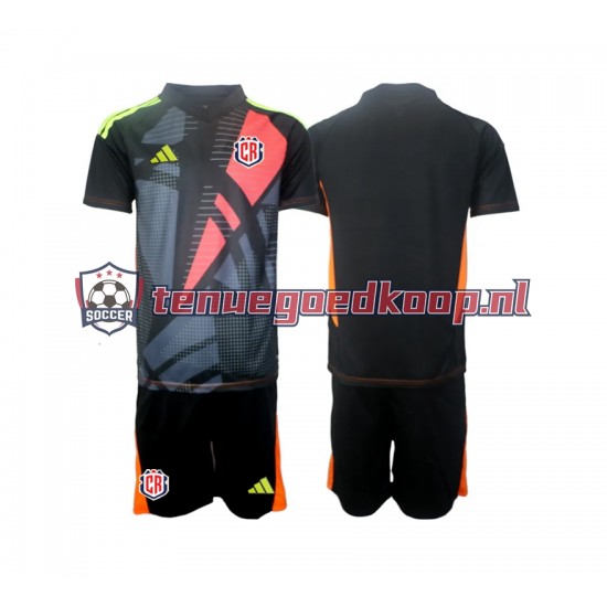 3de Tenue van Costa Rica Keepersshirt Kind 2-13 jaar 2024 Korte Mouw Zwart