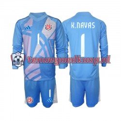 Thuis Tenue van Costa Rica Keepersshirt Keylor Navas 1 Kind 2-13 jaar 2024 Lange Mouw Blauw