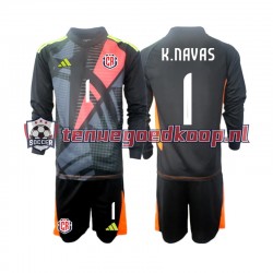 3de Tenue van Costa Rica Keepersshirt Keylor Navas 1 Kind 2-13 jaar 2024 Lange Mouw Zwart