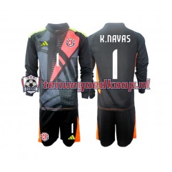 3de Tenue van Costa Rica Keepersshirt Keylor Navas 1 Kind 2-13 jaar 2024 Lange Mouw Zwart