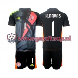 3de Tenue van Costa Rica Keepersshirt Keylor Navas 1 Kind 2-13 jaar 2024 Korte Mouw Zwart