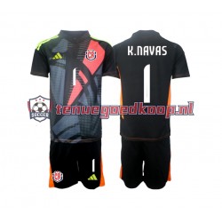 3de Tenue van Costa Rica Keepersshirt Keylor Navas 1 Kind 2-13 jaar 2024 Korte Mouw Zwart