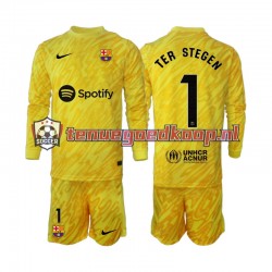 Uit Tenue van FC Barcelona Keepersshirt Ter Stegen 1 Kind 2-13 jaar 2024-25 Lange Mouw