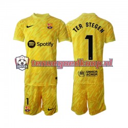 Uit Tenue van FC Barcelona Keepersshirt Ter Stegen 1 Kind 2-13 jaar 2024-25 Korte Mouw