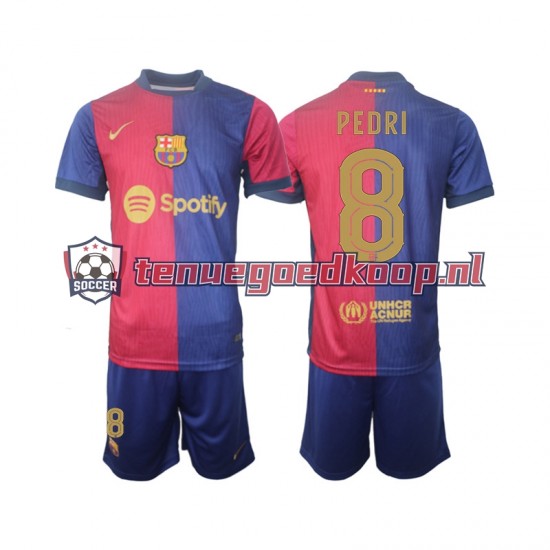 Thuis Tenue van FC Barcelona UCL Font PEDRI 8 Kind 2-13 jaar 2024-25 Korte Mouw