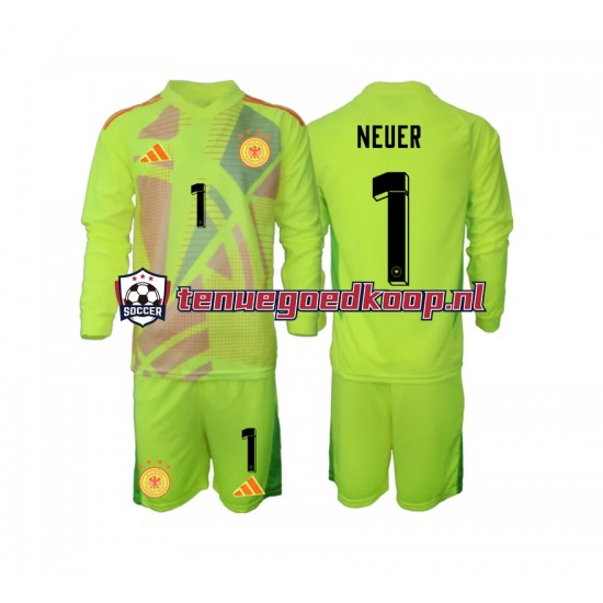 Uit Tenue van Duitsland Keepersshirt Manuel Neuer 1 Kind 2-13 jaar EK 2024 Lange Mouw