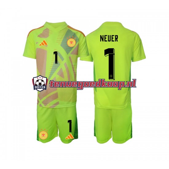 Uit Tenue van Duitsland Keepersshirt Manuel Neuer 1 Kind 2-13 jaar EK 2024 Korte Mouw