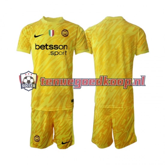 Uit Tenue van Inter Milan Keepersshirt Kind 2-13 jaar 2024-25 Korte Mouw