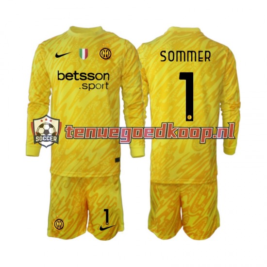 Uit Tenue van Inter Milan Keepersshirt Yann Sommer 1 Kind 2-13 jaar 2024-25 Lange Mouw