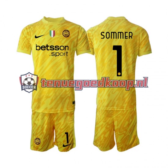 Uit Tenue van Inter Milan Keepersshirt Yann Sommer 1 Kind 2-13 jaar 2024-25 Korte Mouw