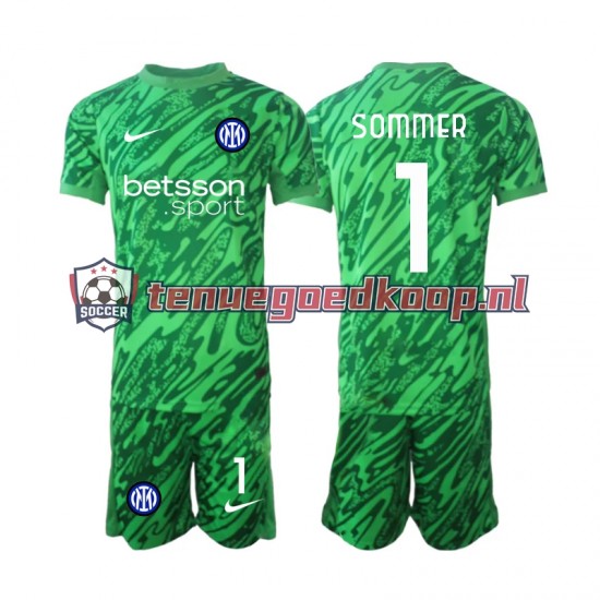 Thuis Tenue van Inter Milan Keepersshirt Yann Sommer 1 Kind 2-13 jaar 2024-25 Korte Mouw