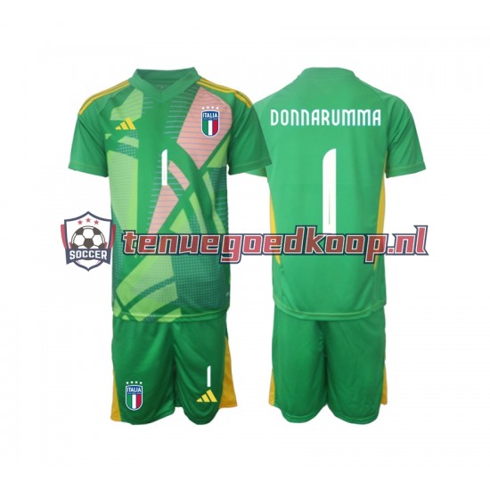 Uit Tenue van Italië Keepersshirt Donnarumma 1 Kind 2-13 jaar EK 2024 Korte Mouw