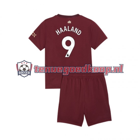 3de Tenue van Manchester City Erling Haaland 9 Kind 2-13 jaar 2024-25 Korte Mouw