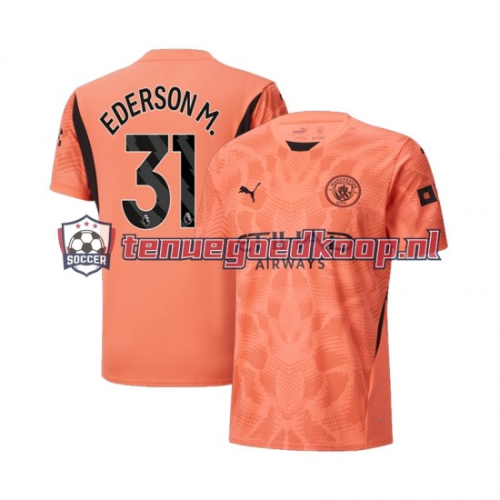 Uit Tenue van Manchester City Keepersshirt Ederson Moraes 31 Heren 2024-25 Korte Mouw