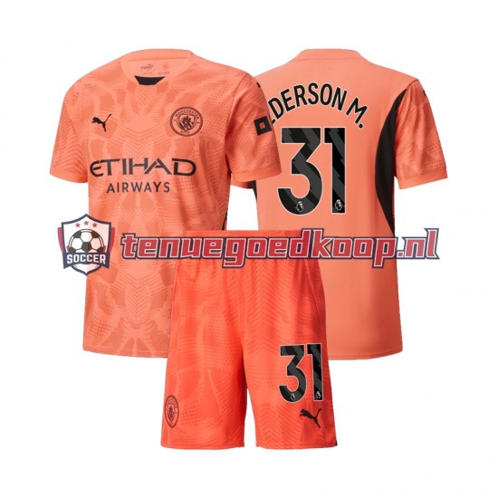 Uit Tenue van Manchester City Keepersshirt Ederson Moraes 31 Kind 2-13 jaar 2024-25 Korte Mouw