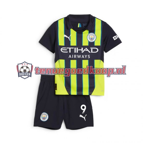 Uit Tenue van Manchester City Haaland 9 Kind 2-13 jaar 2024-25 Korte Mouw