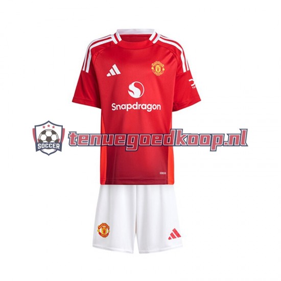 Thuis Tenue van Manchester United Kind 2-13 jaar 2024-25 Korte Mouw Rood