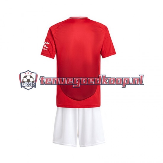 Thuis Tenue van Manchester United Kind 2-13 jaar 2024-25 Korte Mouw Rood